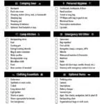 Backpacking gear list