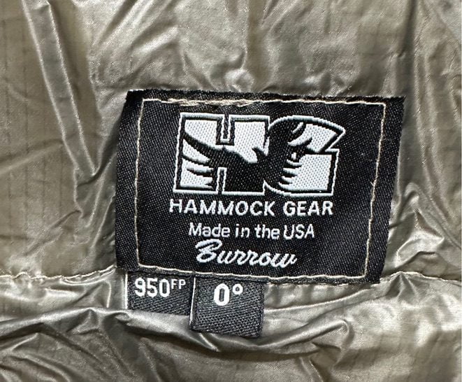 Hammock Gear Burrow 950 fill power (FP) 0 degree quilt