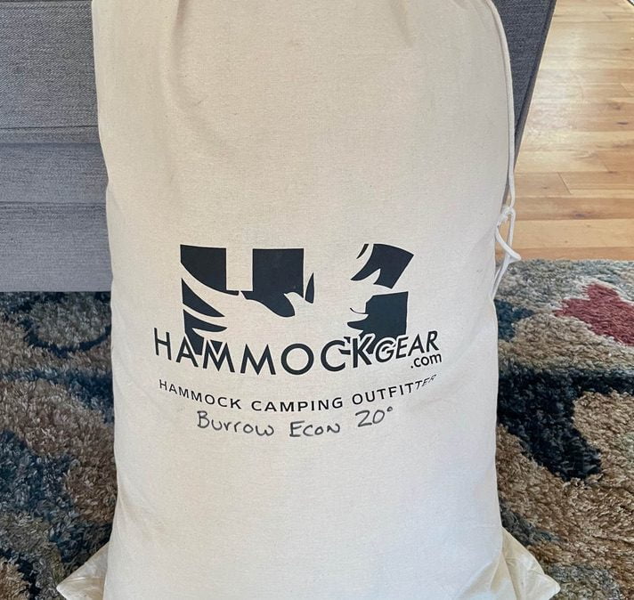 Hammock Gear Burrow Econ 20 degree in storage bag