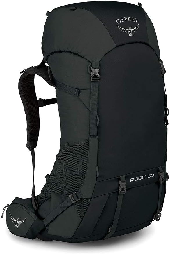 Osprey Rook 65L Mens Backpacking Backpack, Black, One Size